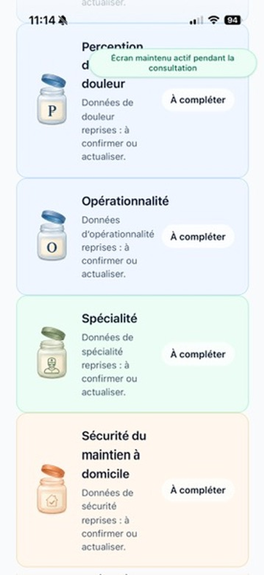 Pots CIPO colorés : douleur, opérationnalité, spécialité et sécurité du maintien à domicile